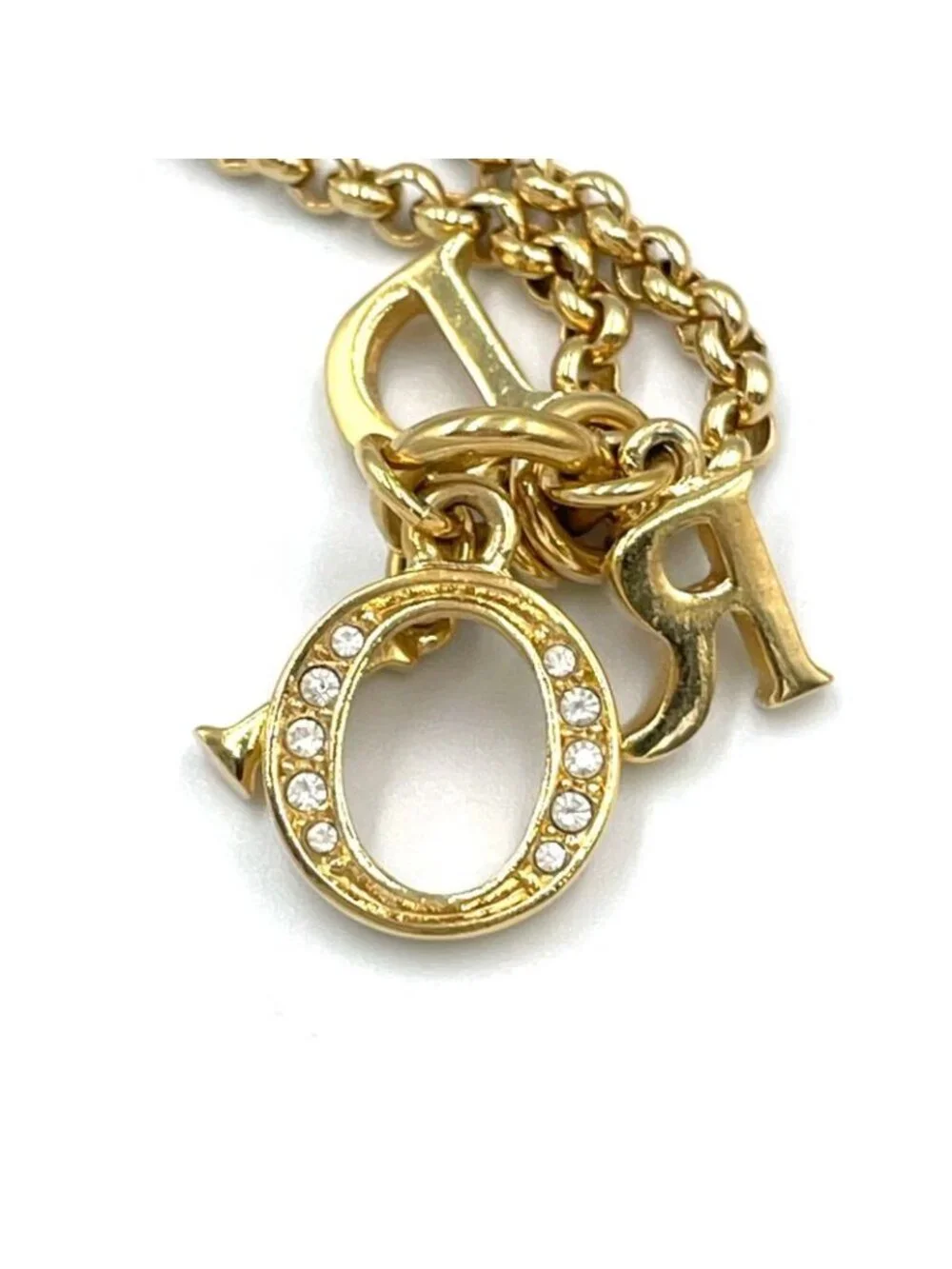 Dior Vintage Logo Gold Plated Necklace - Picture 9 of 11